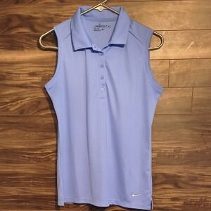 Nike Golf Women's Dri-FIT Sleeveless Polo Shirt - Silky Periwinkle Blue - Size M